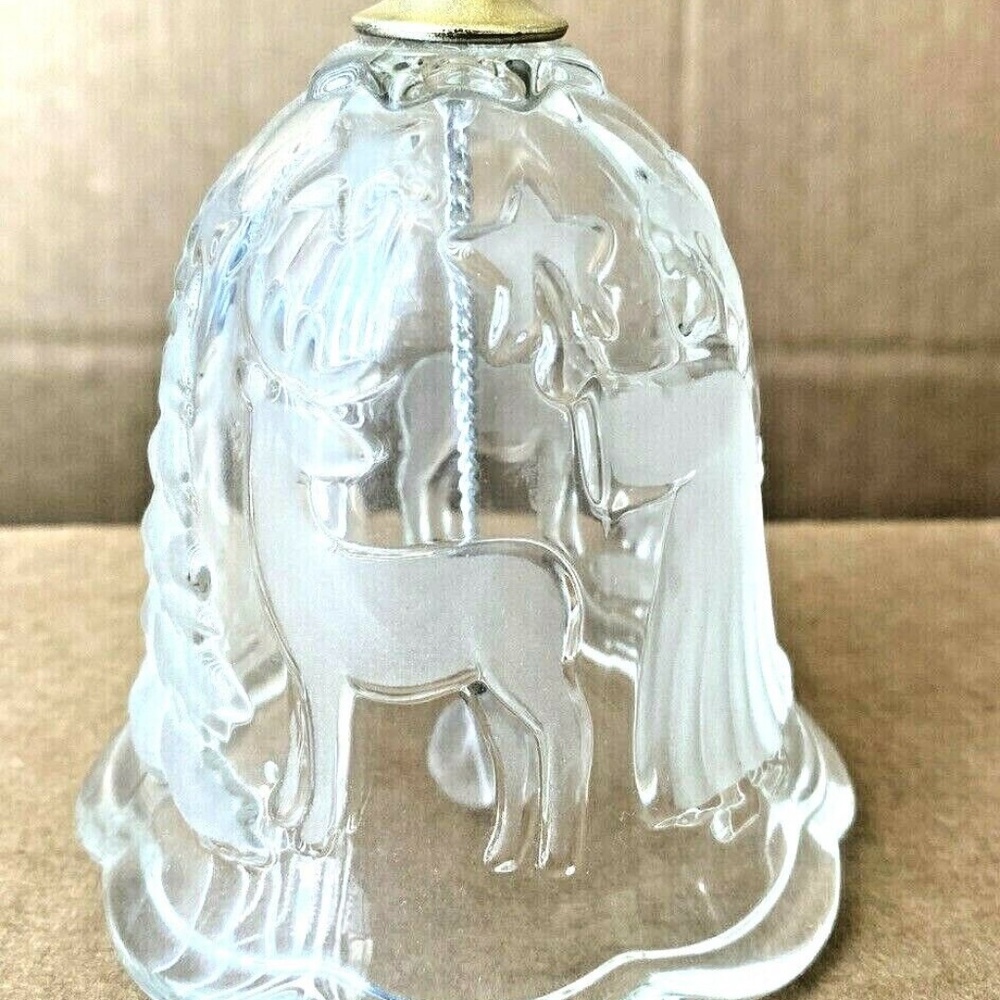 Vintage Glass Bell Ornament Christmas Textured 4.25 inch tall (see Pics)